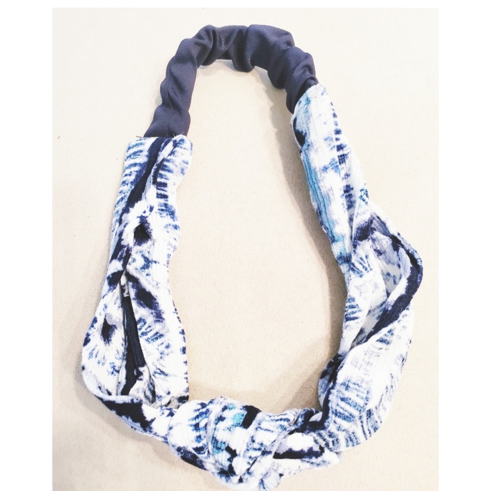 Blue & White Knotted Headband
